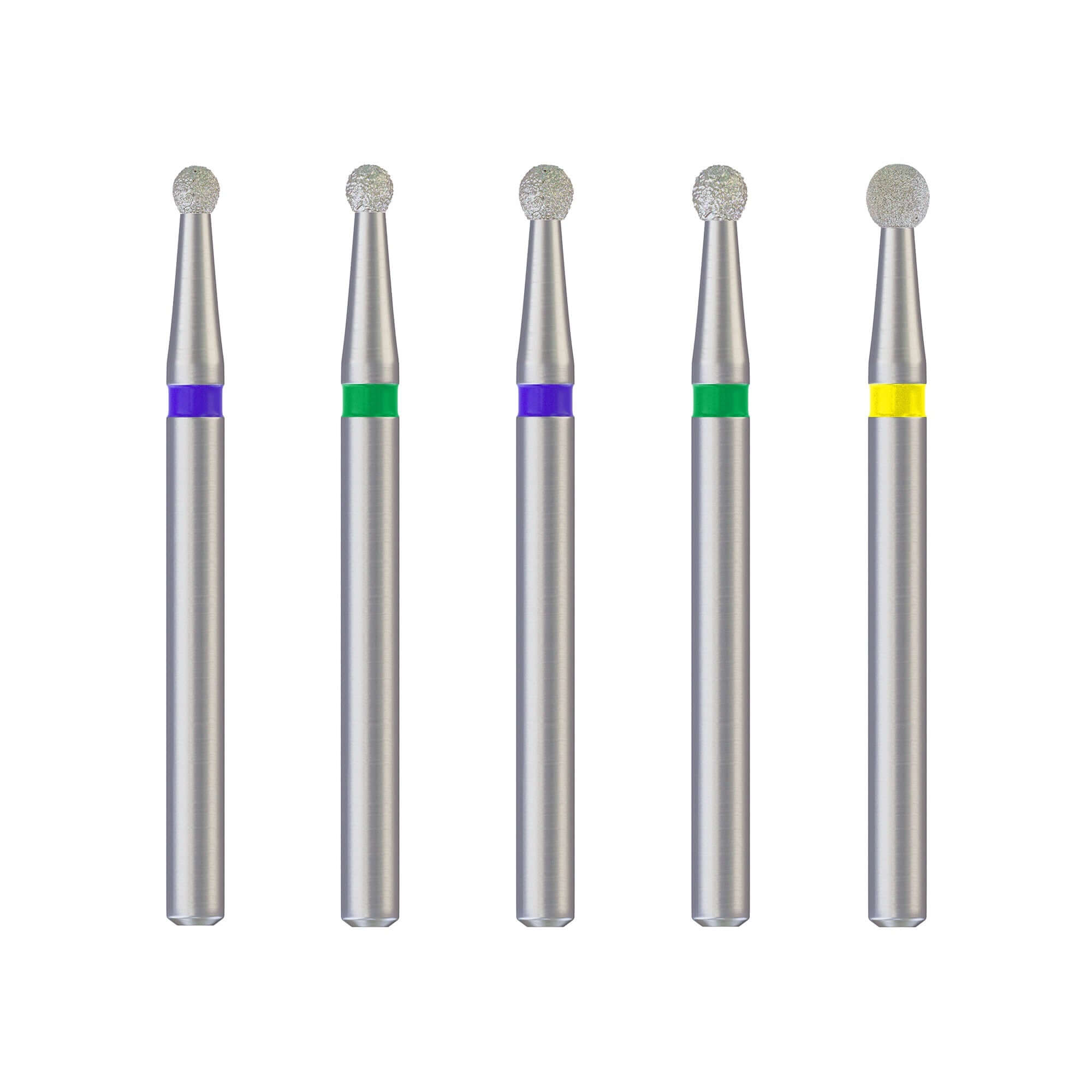Burs de Diamante Reutilizables DSI Dental Bola Redonda (ISO-001) 19mm (10 Pzs)