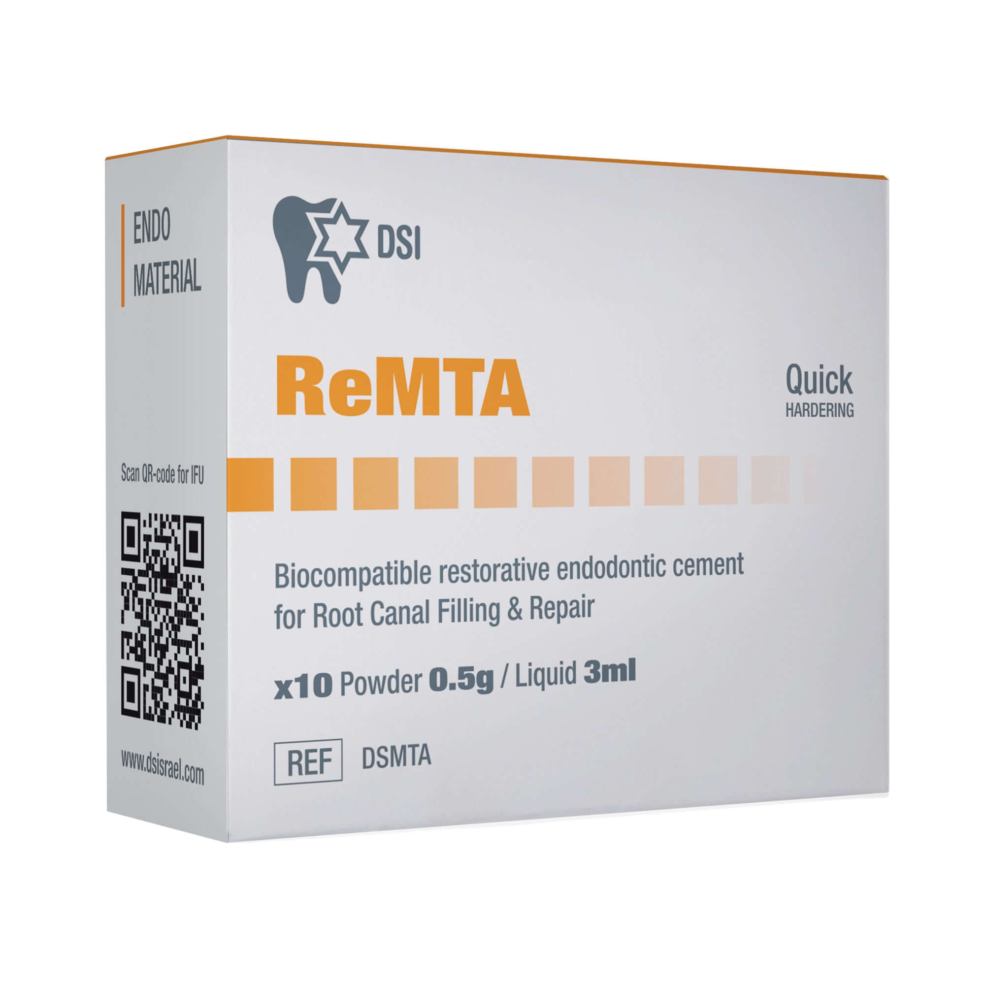 Ciment Biocompatible DSI ReMTA pour Obstruction et Réparation de Canaux Radiculaires 5g + 3ml
