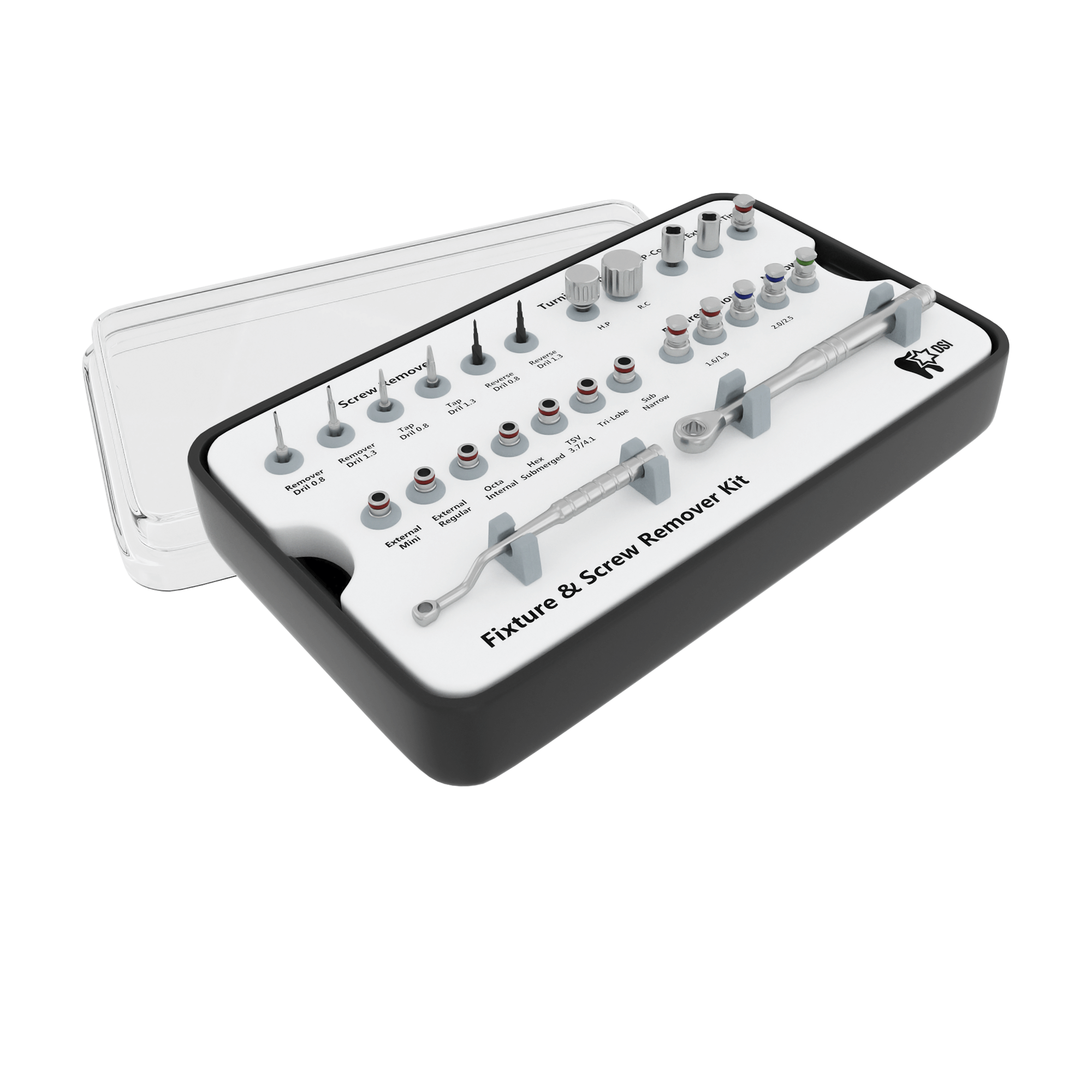 Kit Completo DSI SD-FSR Para Extracción de Fixture e Implante Roto y Remoción de Tornillo