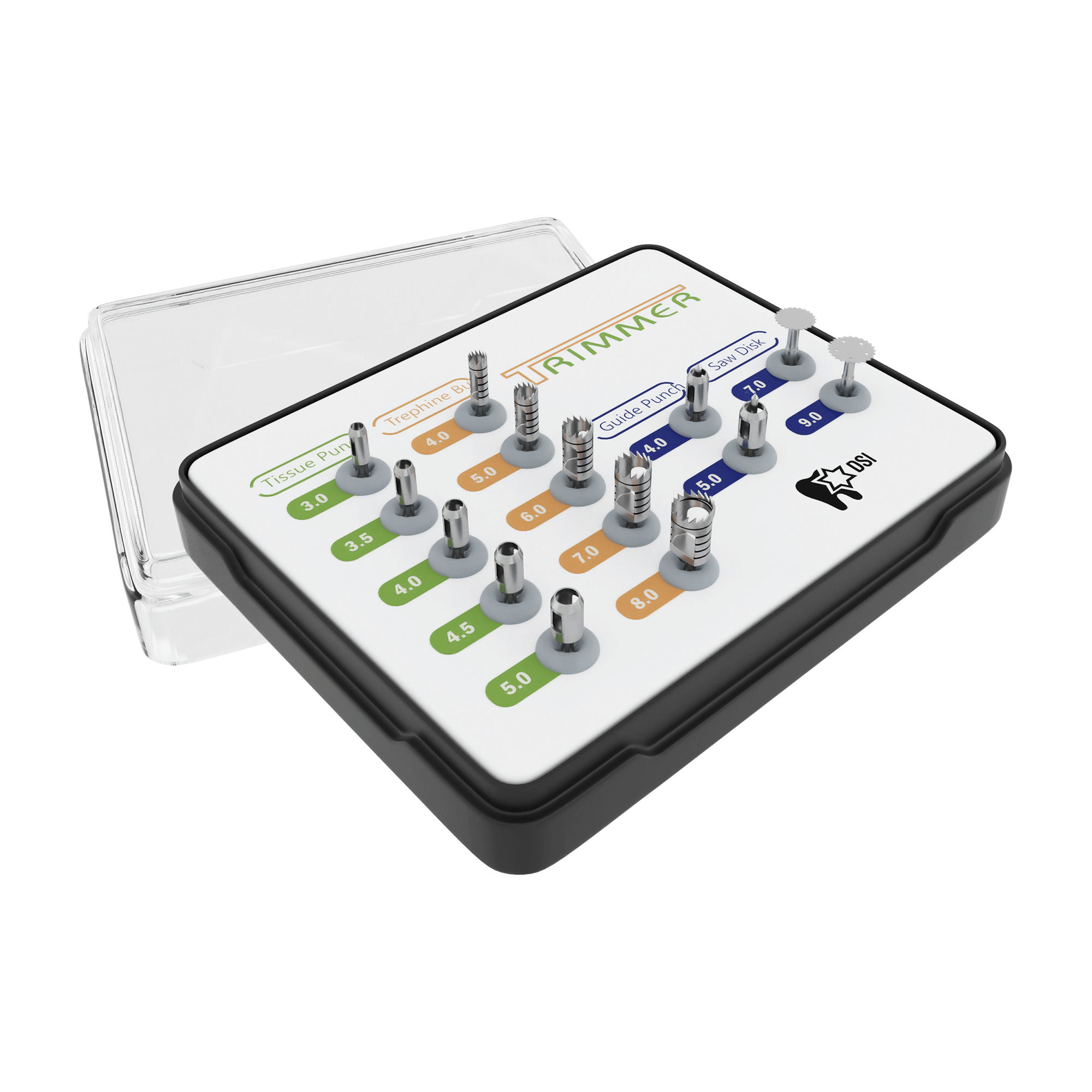 Kit de trépan osseux et de perforation tissulaire DSI pour os et gencives