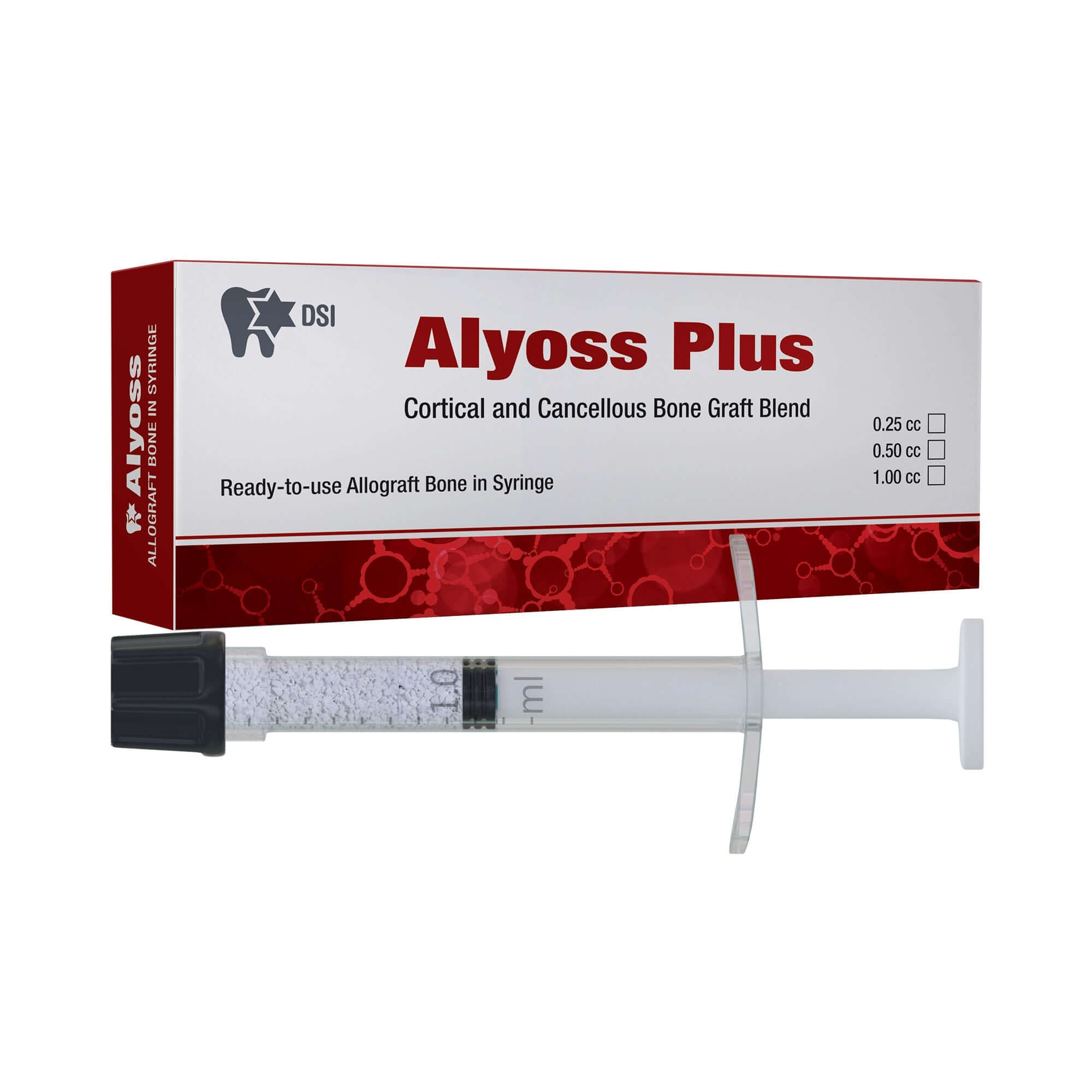 Greffon osseux naturel DSI Alyoss Allograft mélange cortical-spongieux en seringue