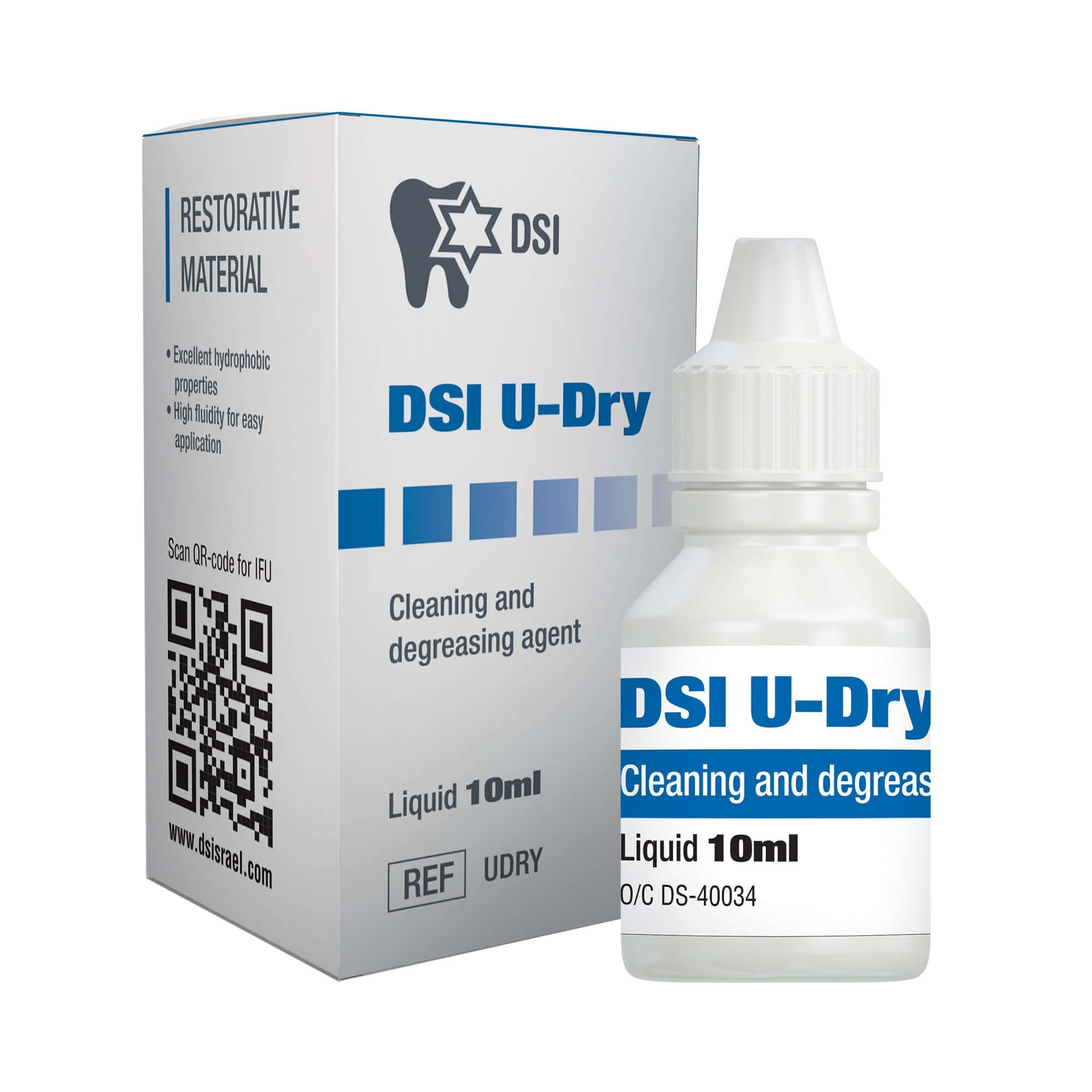 DSI U-Dry Agent de Séchage et d'Élimination de l'Humidité pour la Surface des Dents 10ml