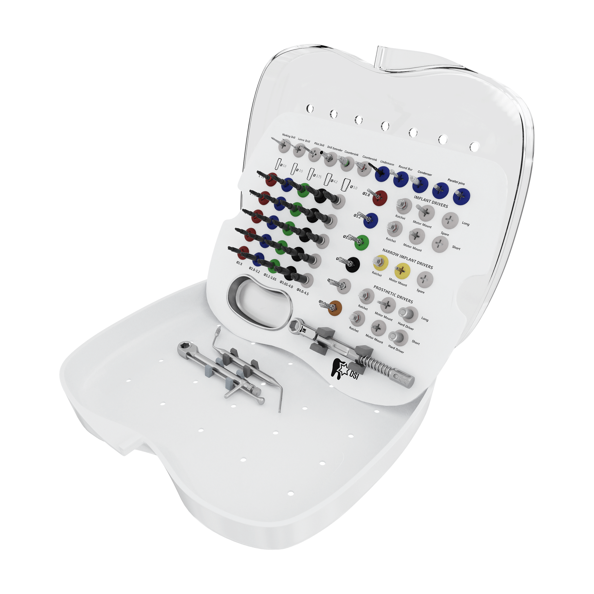 Kit chirurgical professionnel DSI SK006 pour traitement maxillo-facial implantaire avancé