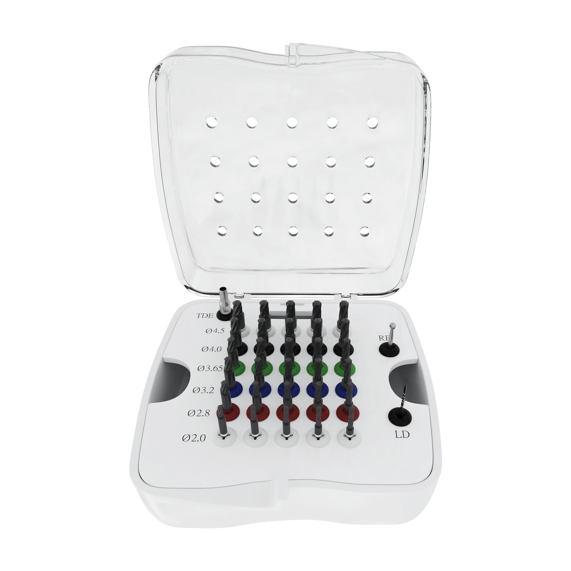 Kit de Brocas de Tope Integral DSI DLC para Preparación de Osteotomía de Implante