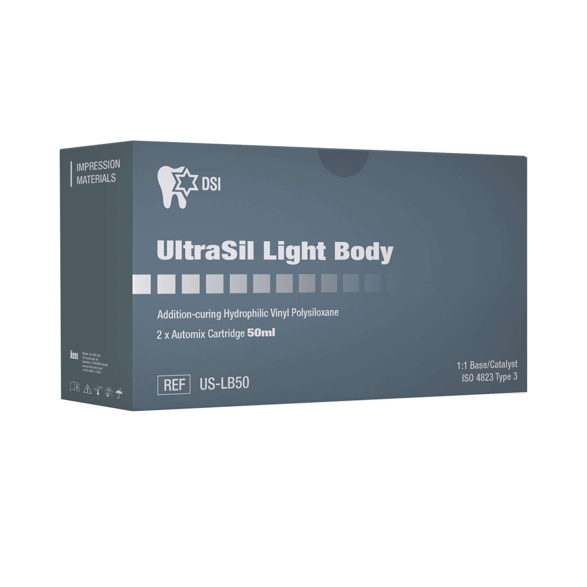 Cartuccia materiale impronta DSI UltraSil Light Body Wash Impression VPS 2x50ml