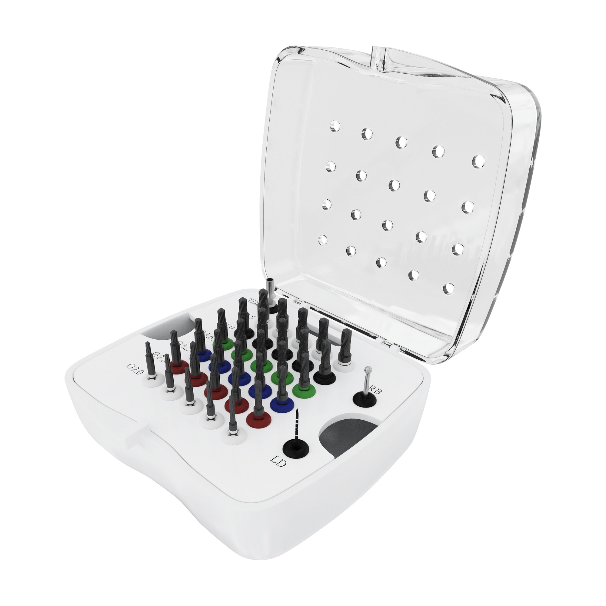 Kit de Brocas de Tope Integral DSI DLC para Preparación de Osteotomía de Implante