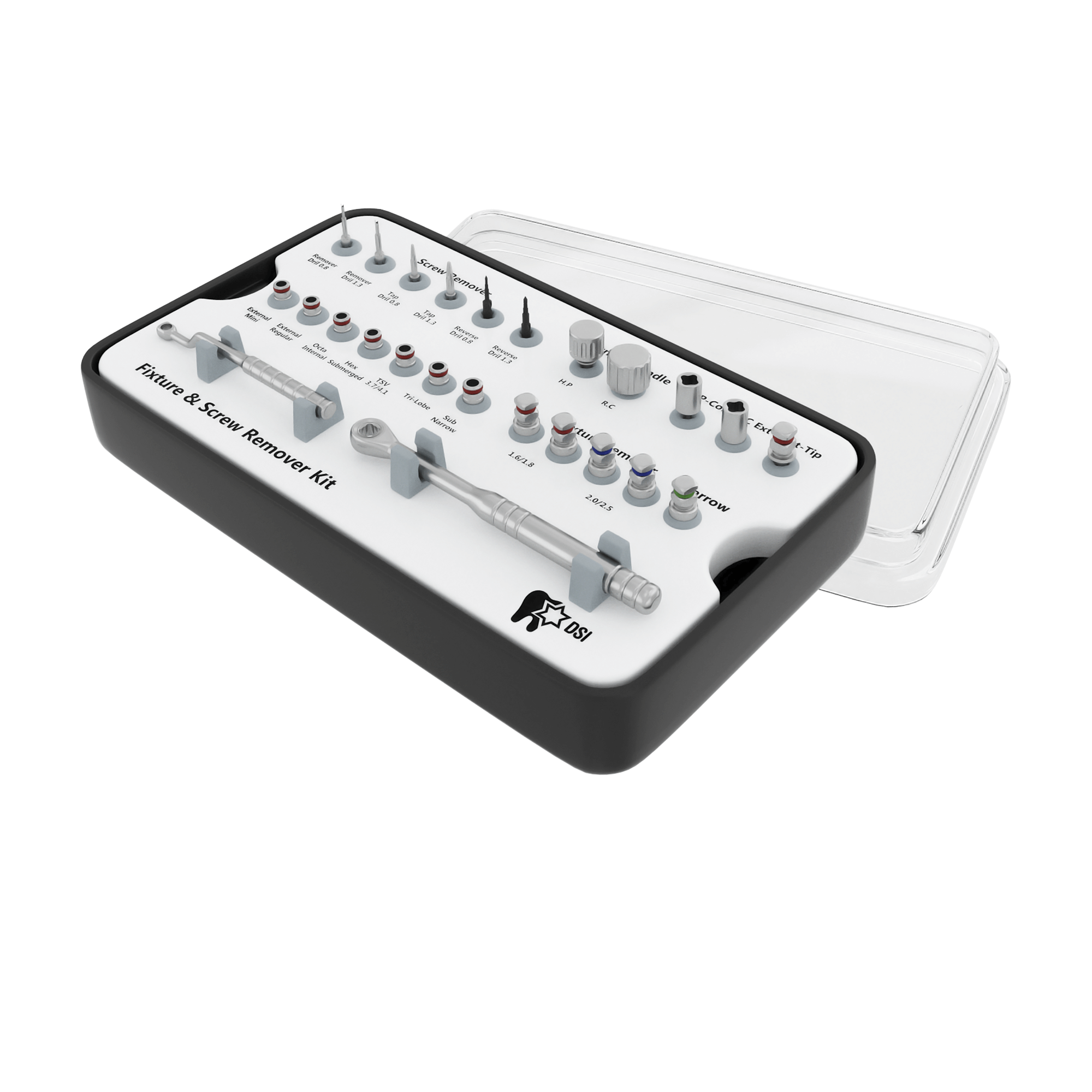 Kit Completo DSI SD-FSR Para Extracción de Fixture e Implante Roto y Remoción de Tornillo