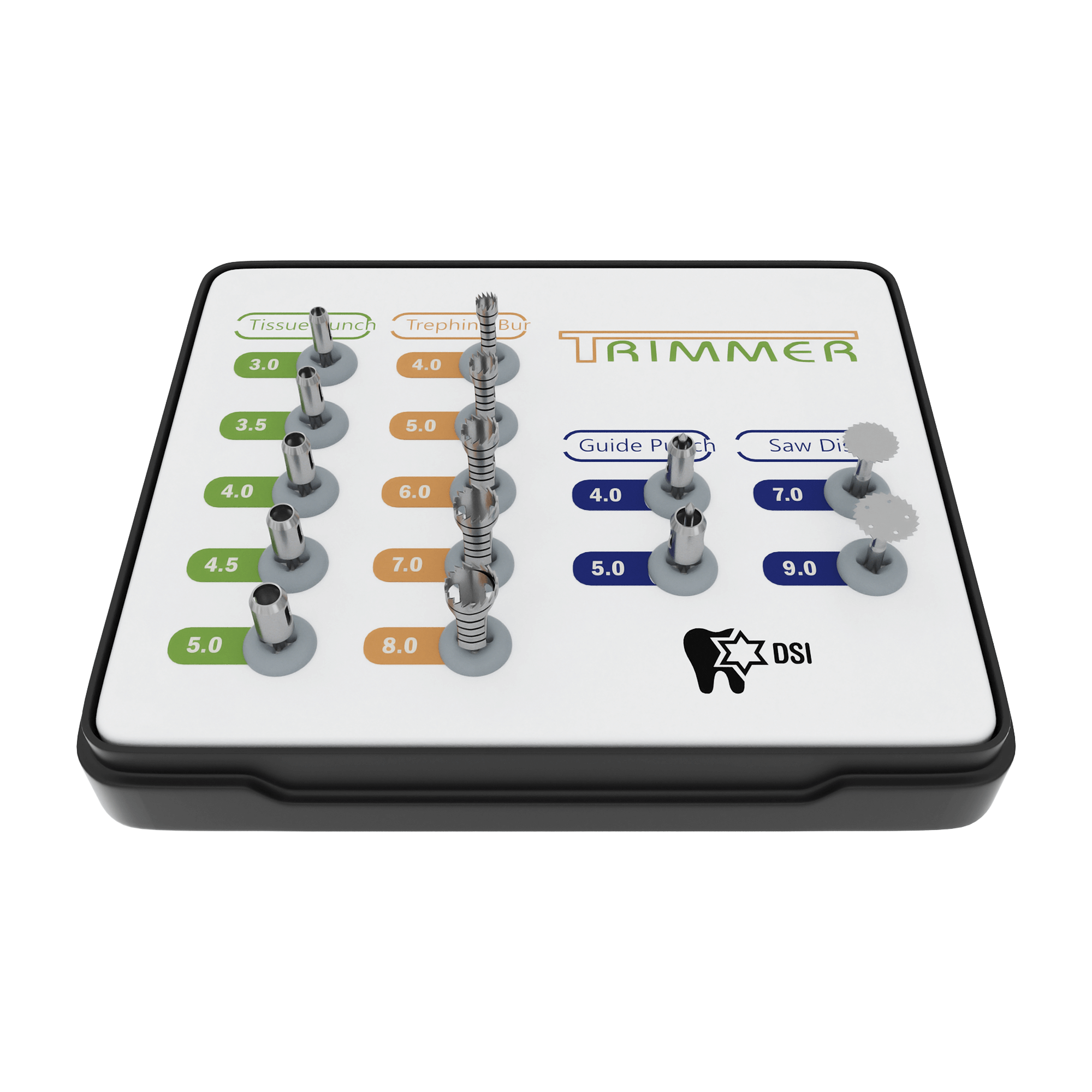 Kit de trépan osseux et de perforation tissulaire DSI pour os et gencives