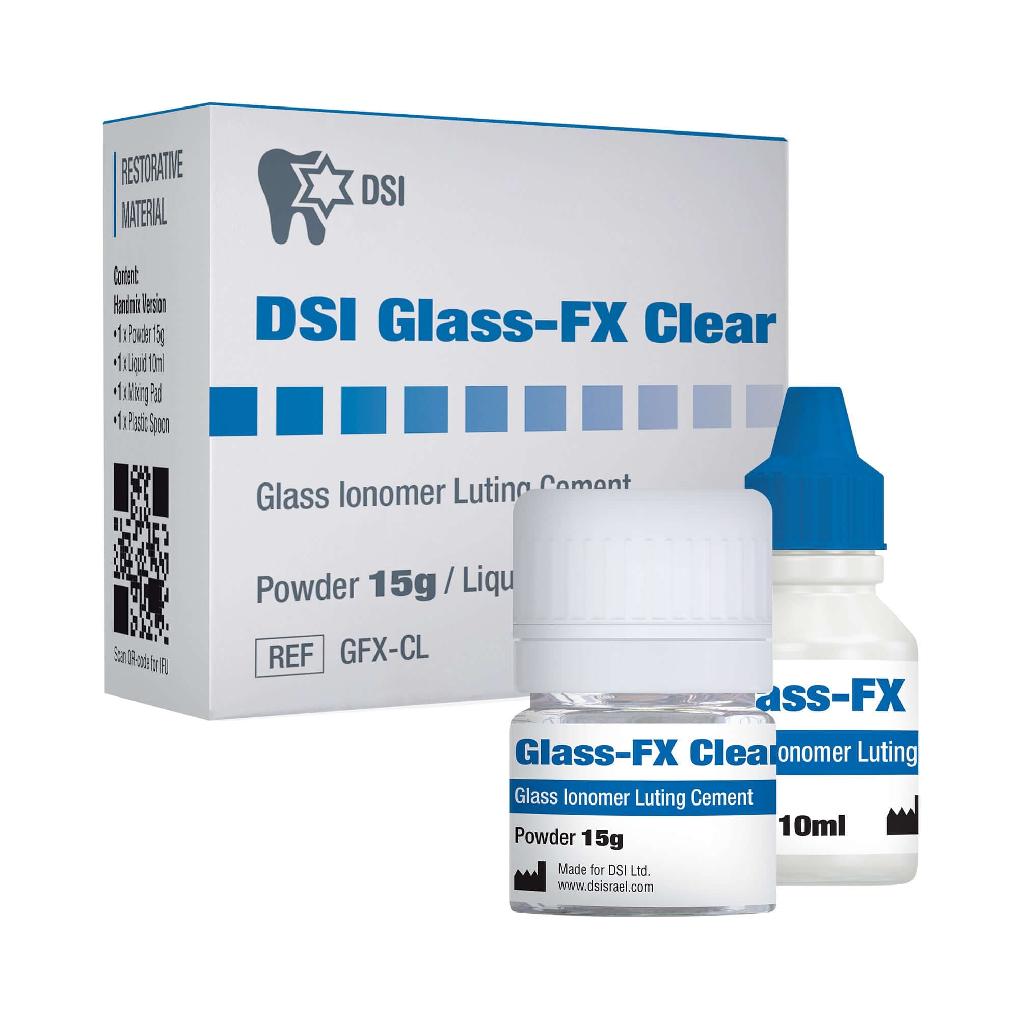 DSI Glass FX Cemento Translúcido de Vidrio-Ionomer 15g + 10ml