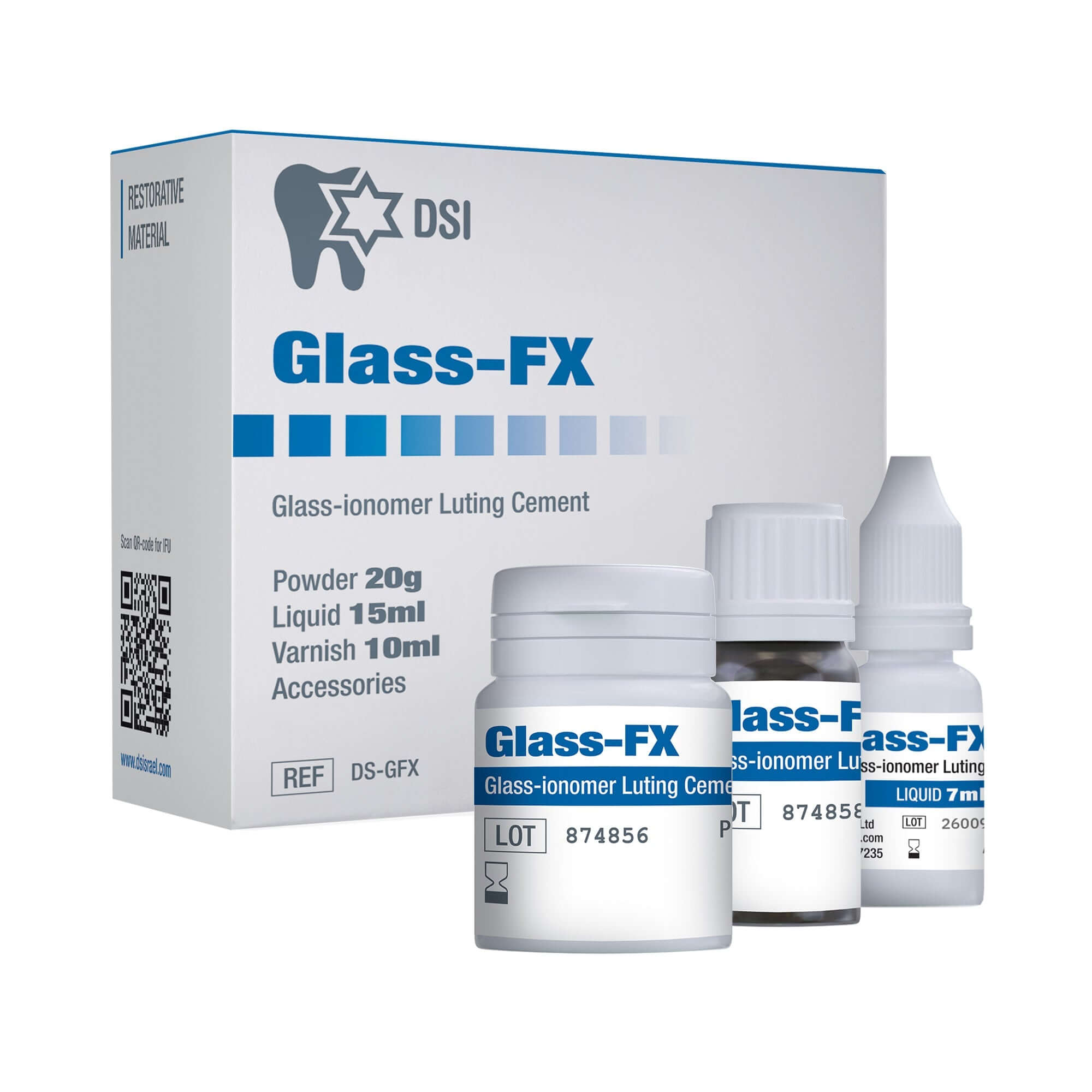 Cemento de Luting de Vidrio-Ionomero DSI Glass FX 20g + 15ml + 10ml