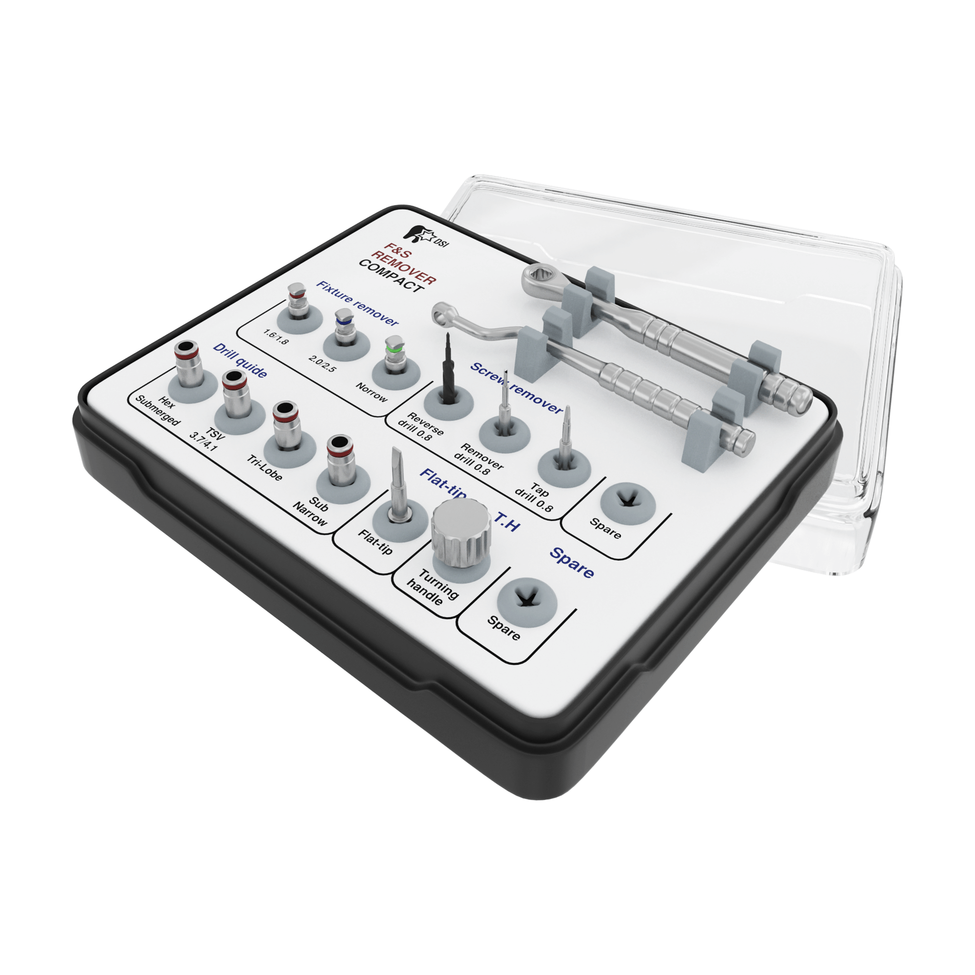 Kit compatto DSI SD-FSRC per la rimozione di impianti e viti danneggiati