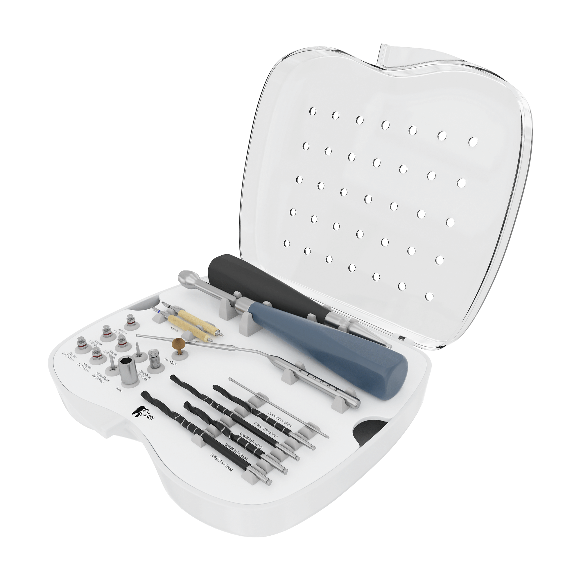 Kit Quirúrgico DSI SK007 Zygo Herramientas y Brocas Instalación de Implantes Cigomáticos