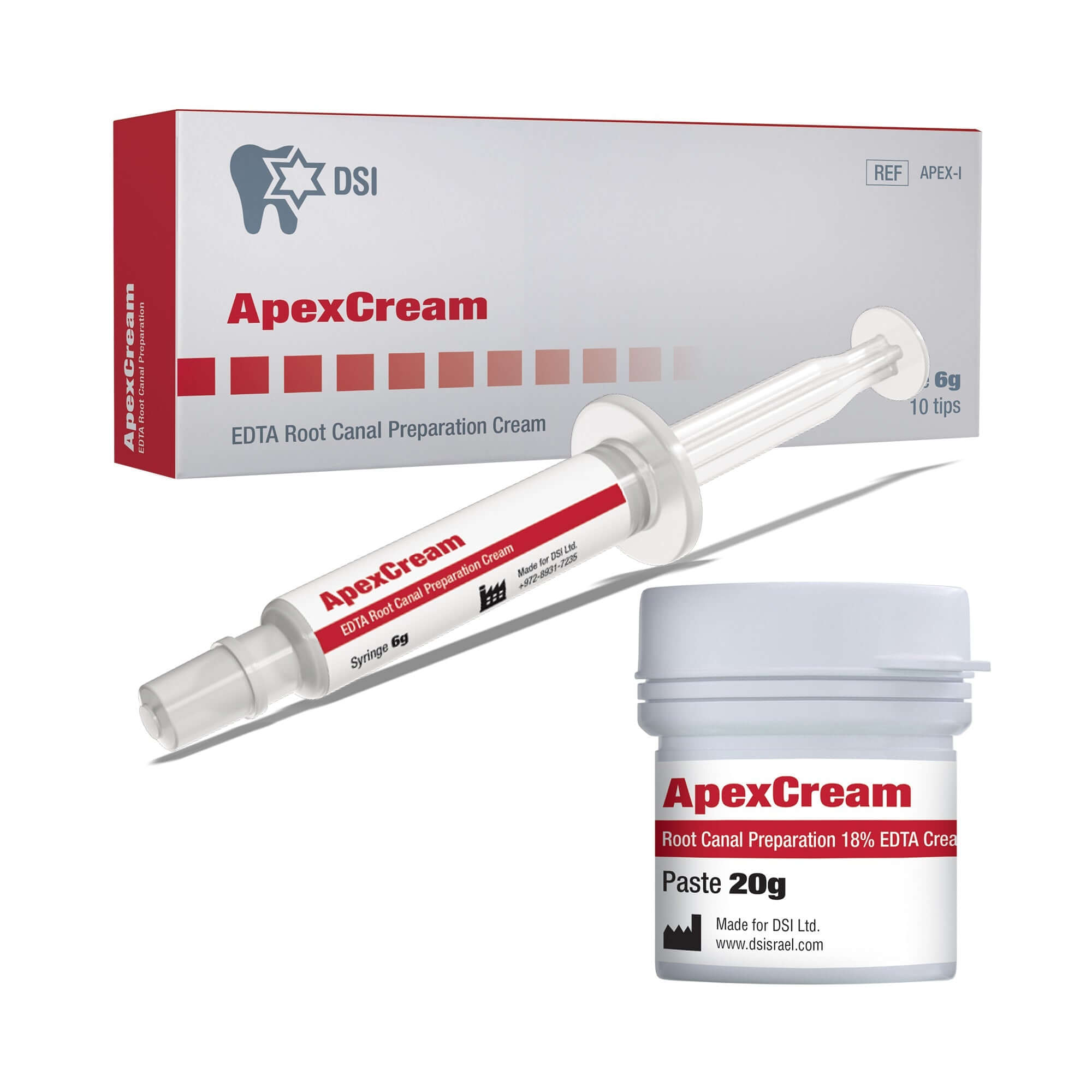 Crème DSI ApexCream EDTA 18% Agent chélateur à étaler pour canal radiculaire