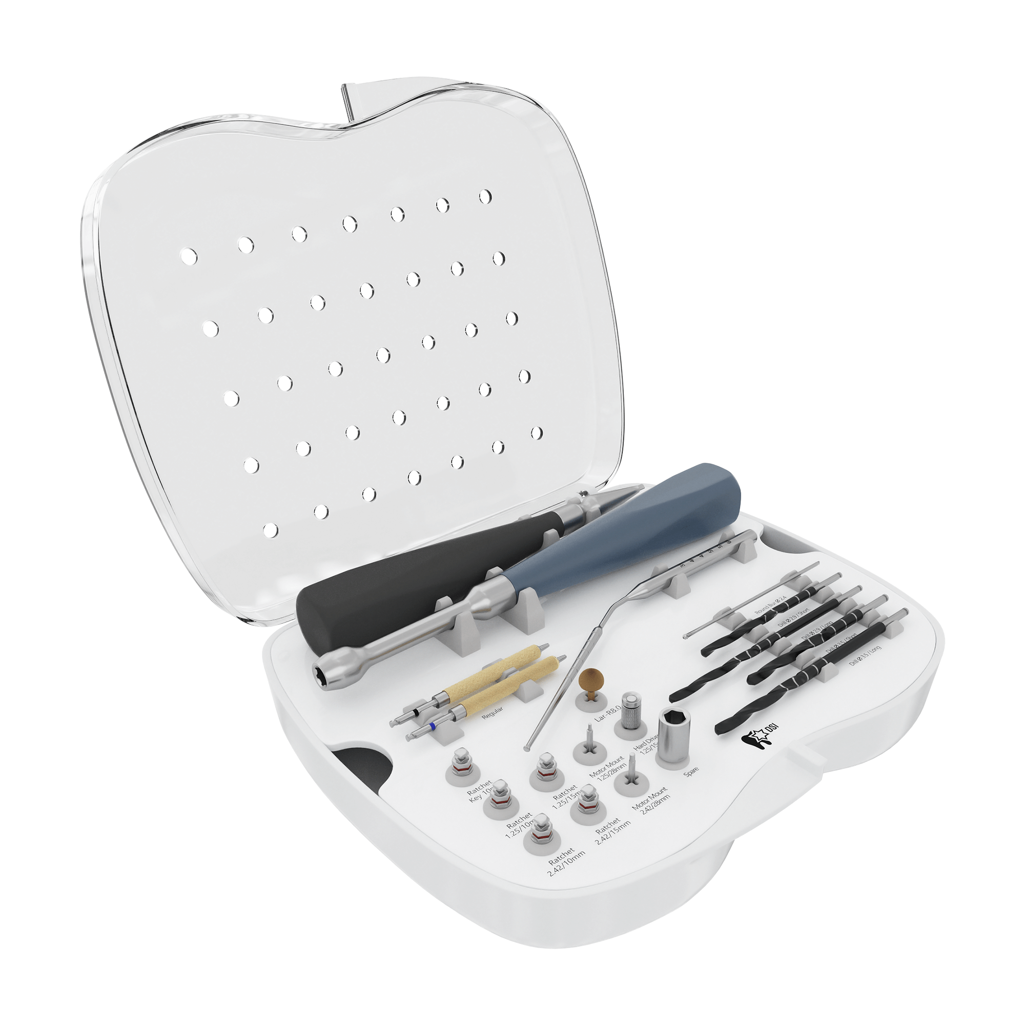 Kit Quirúrgico DSI SK007 Zygo Herramientas y Brocas Instalación de Implantes Cigomáticos