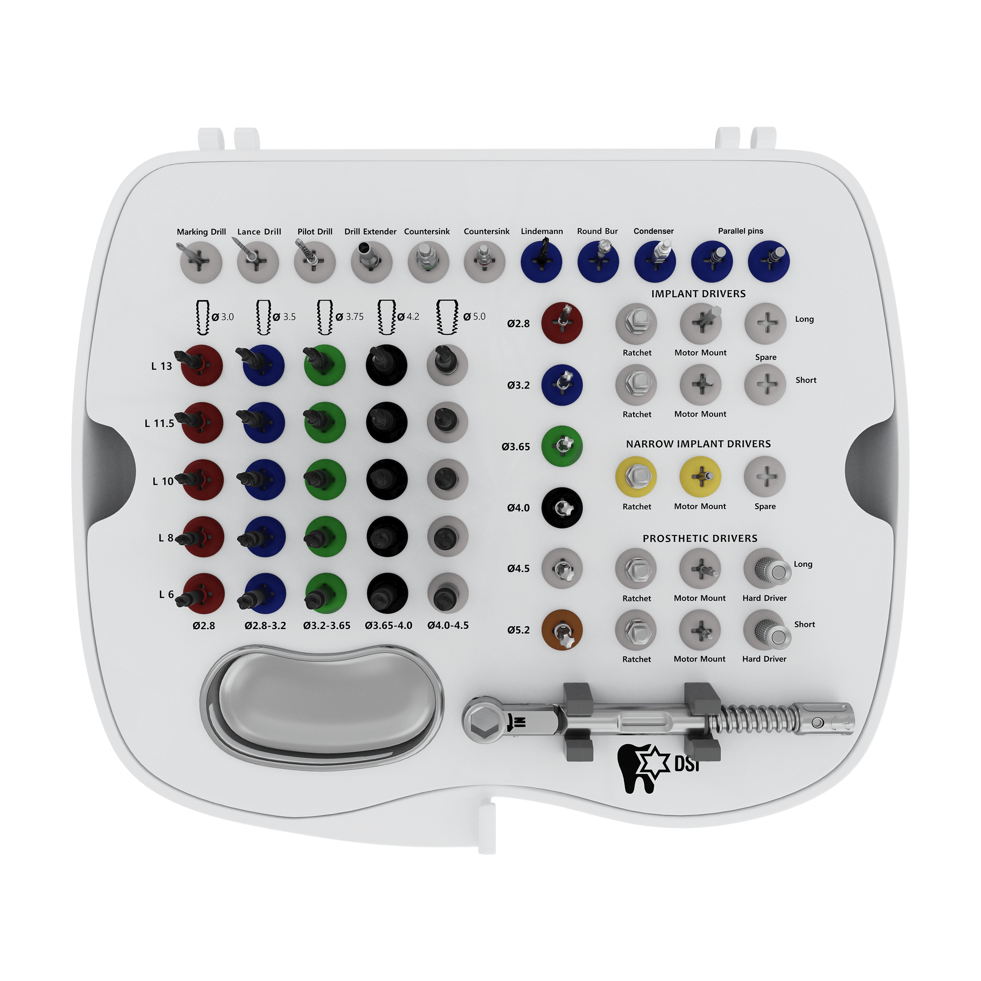DSI SK006 Kit Quirúrgico Profesional para Tratamiento Maxilofacial Avanzado de Implantes