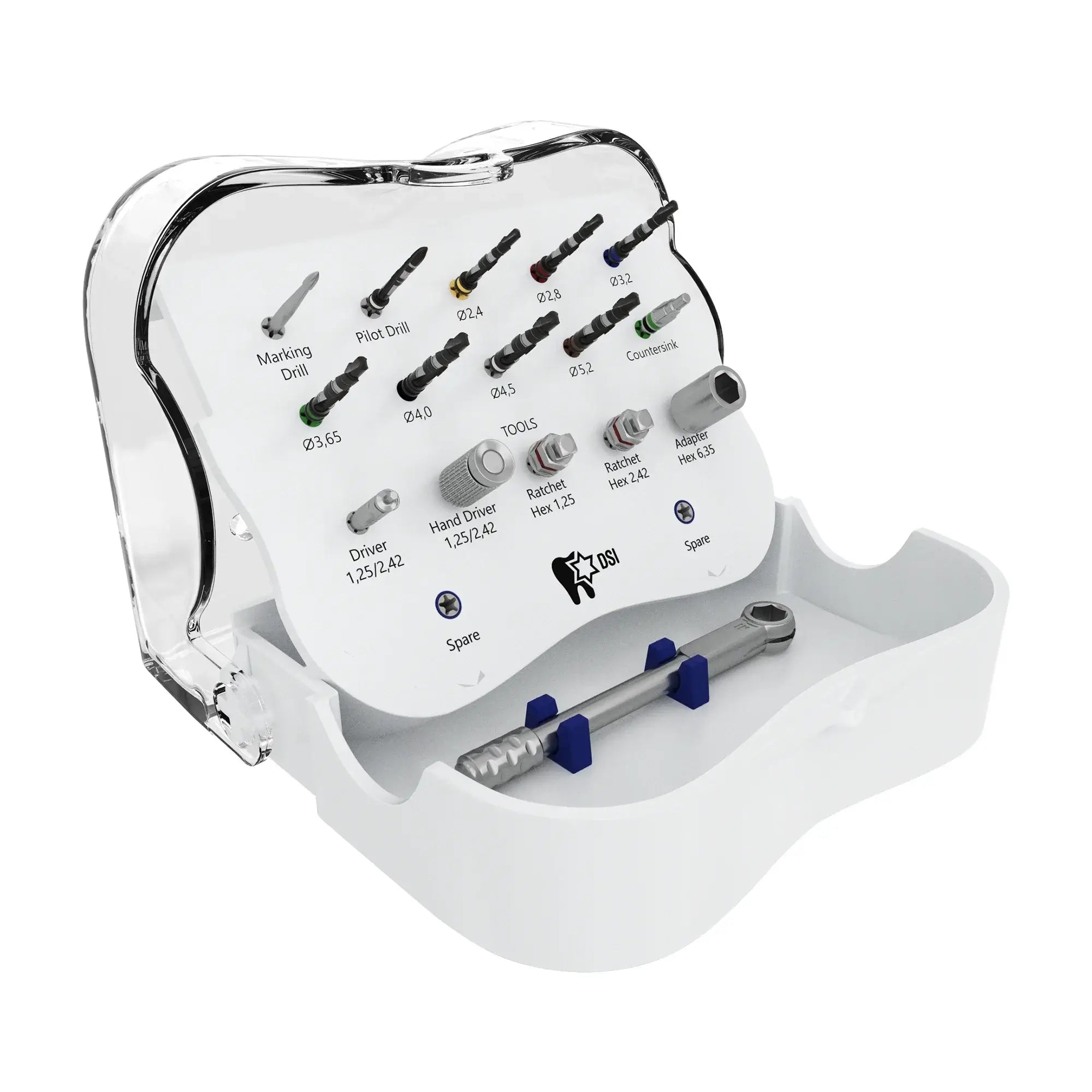 Kit Quirúrgico DSI SK001 Nuevas Brocas Escalonadas para Colocación de Implantes
