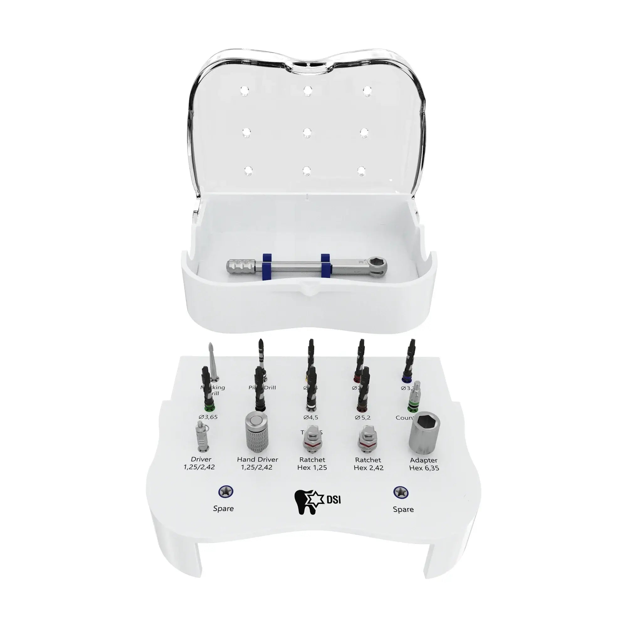 Kit Quirúrgico DSI SK001 Nuevas Brocas Escalonadas para Colocación de Implantes