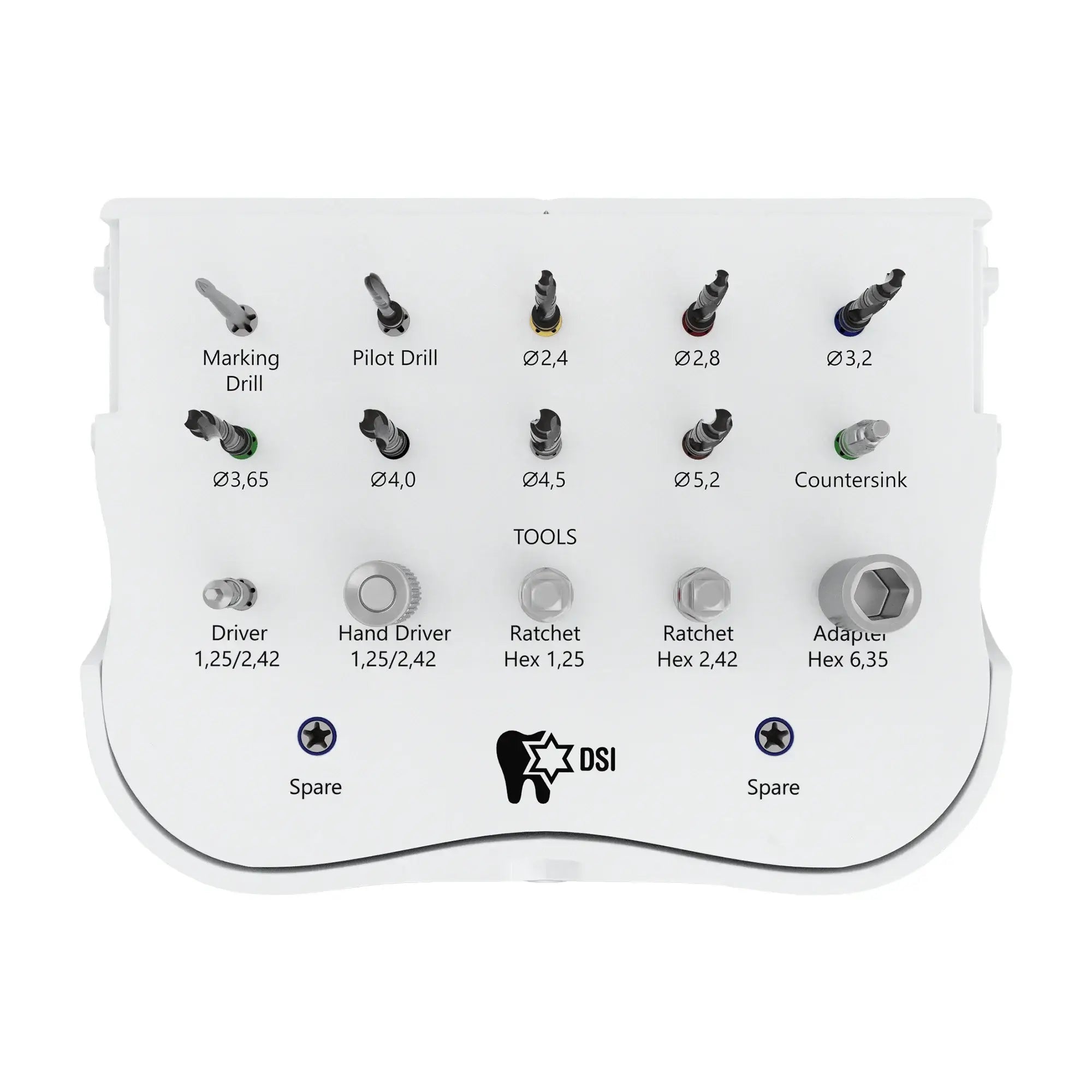 Kit Quirúrgico DSI SK001 Nuevas Brocas Escalonadas para Colocación de Implantes