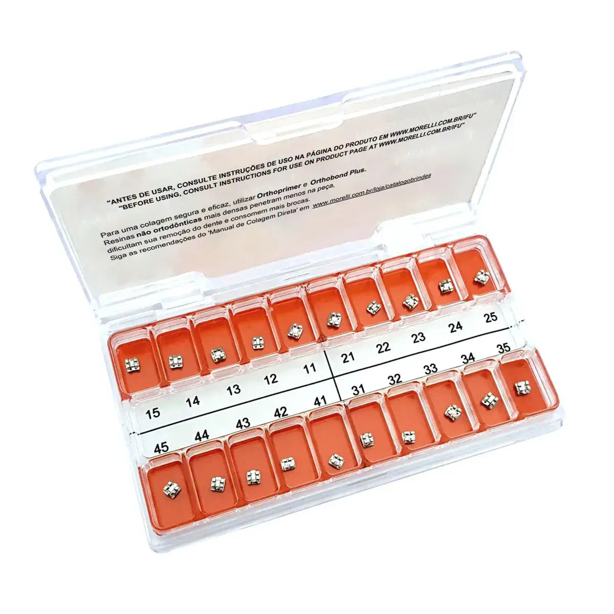 Brackets Morelli Orthodontic Slim Edgewise Slot 18 pour un seul patient