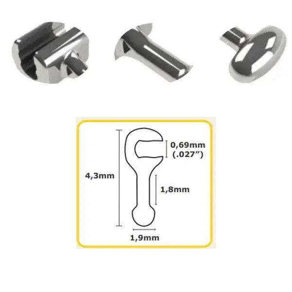 Morelli Gancio Dritto Universale con Punta a Sfera Pressabile 10 pezzi