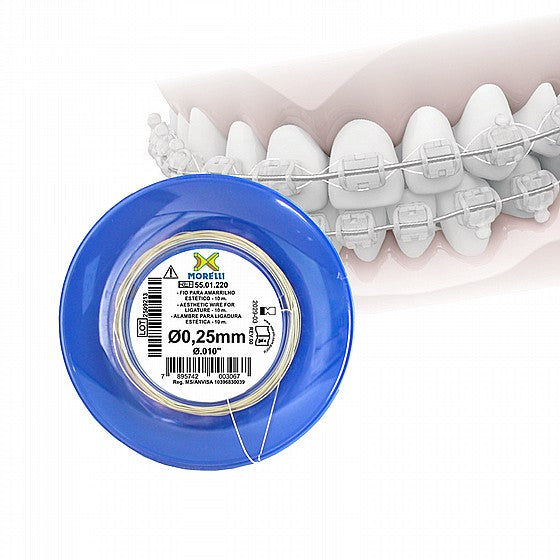 Fils de ligature en CrNi esthétiques revêtus Morelli Orthodontie 0,25 mm 10 m en bobine