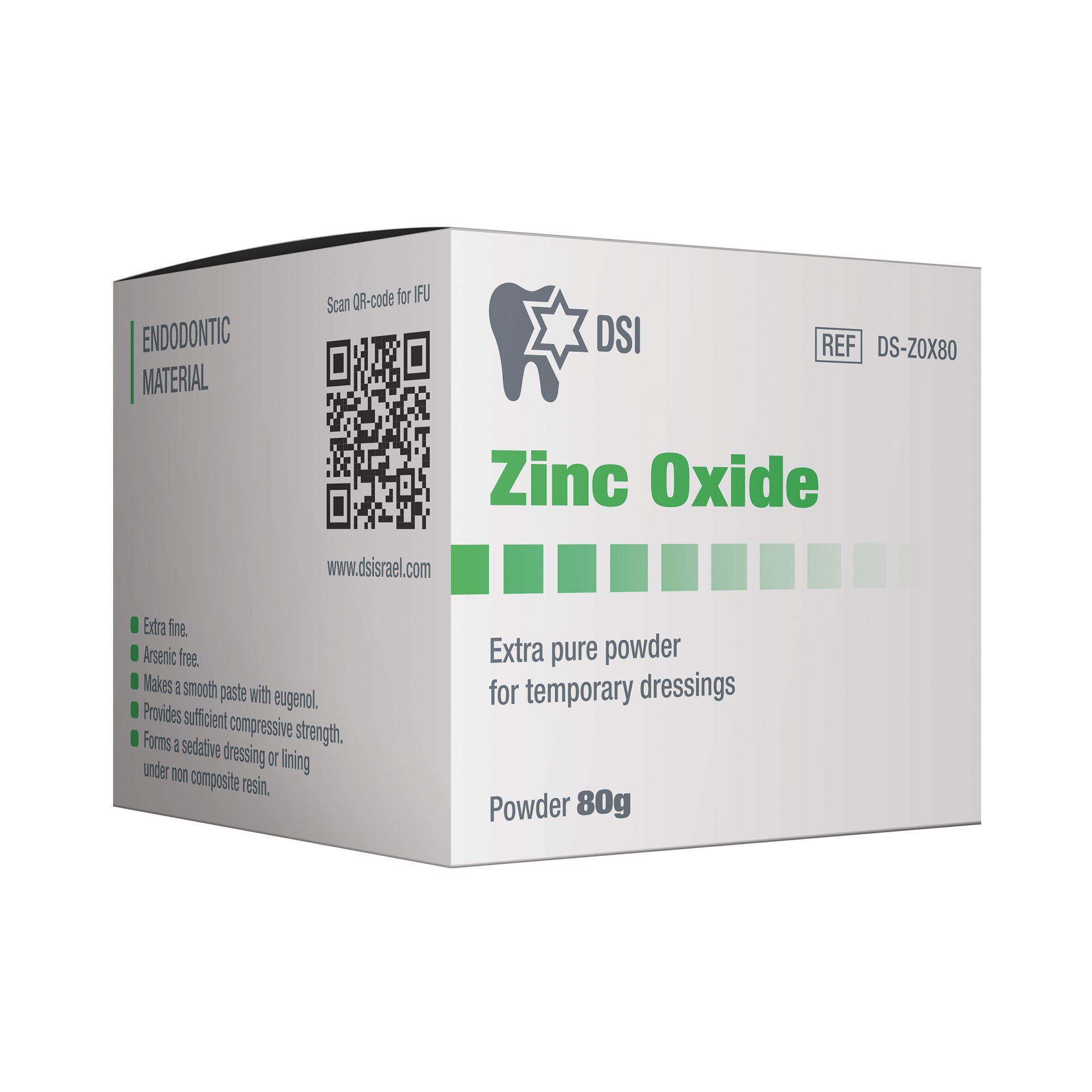 DSI Dental Zinc Oxide Powder For Temporary Dressings 80g Jar