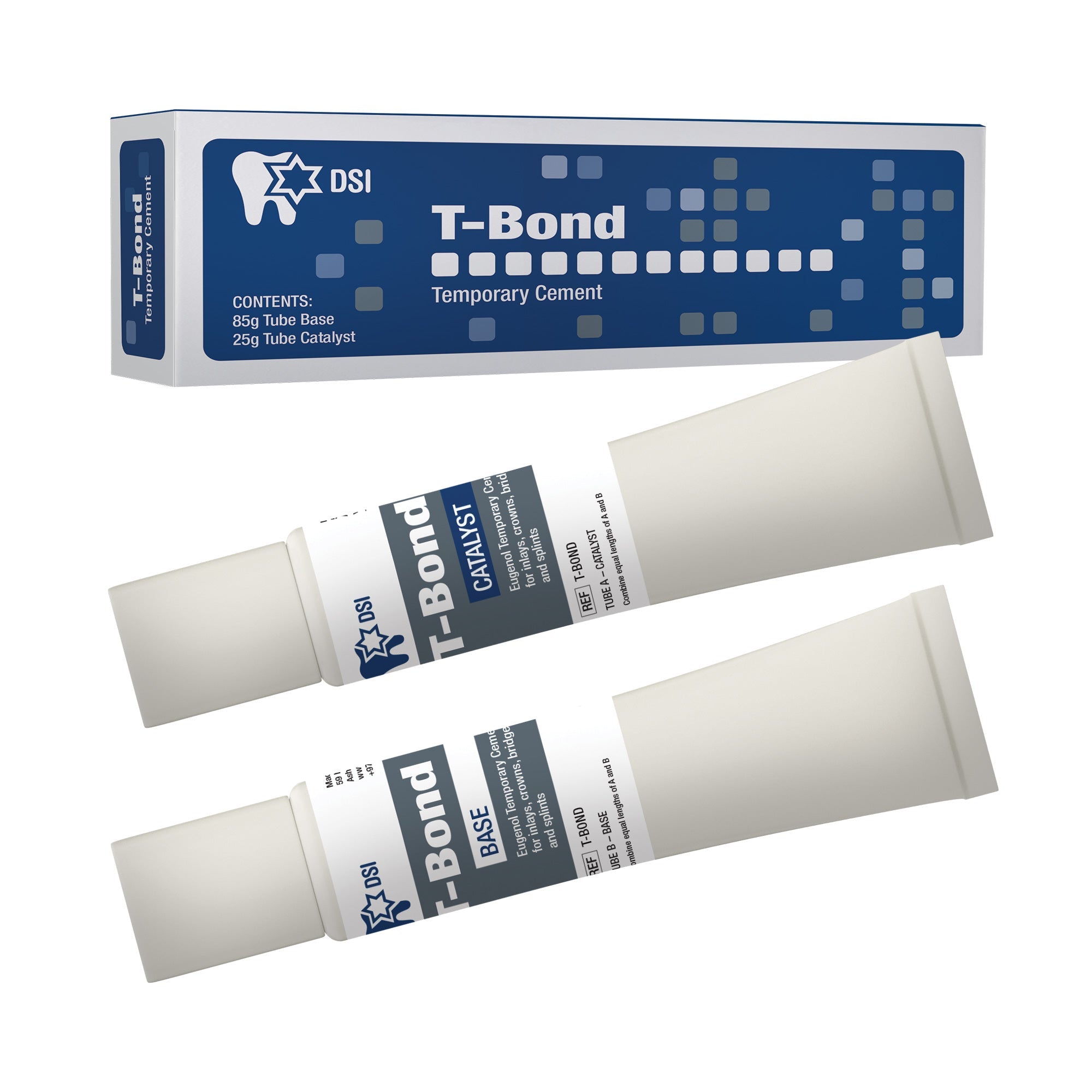 DSI T-Bond Ciment Temporaire Pour Couronnes & Bridges Base+Catalyseur 110g