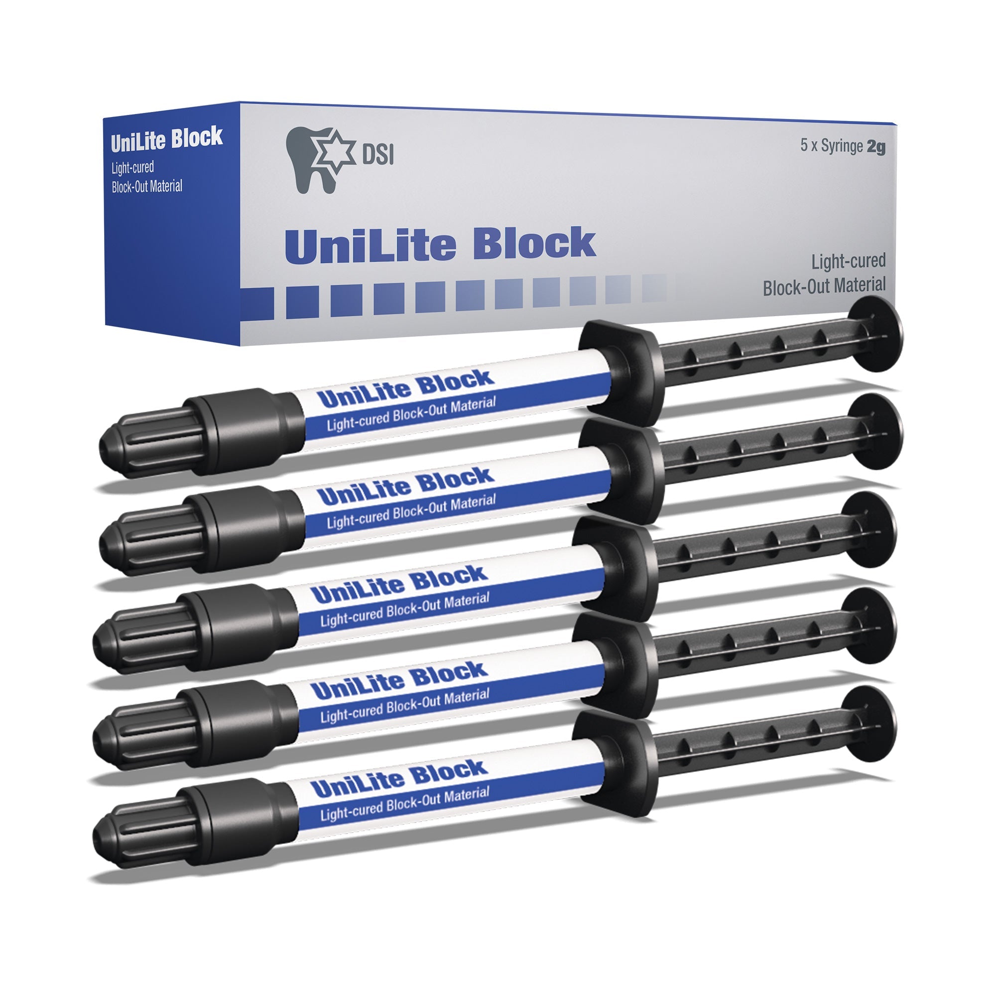 DSI UniLite Block-Out Resin Material 5x Syringes 2g each