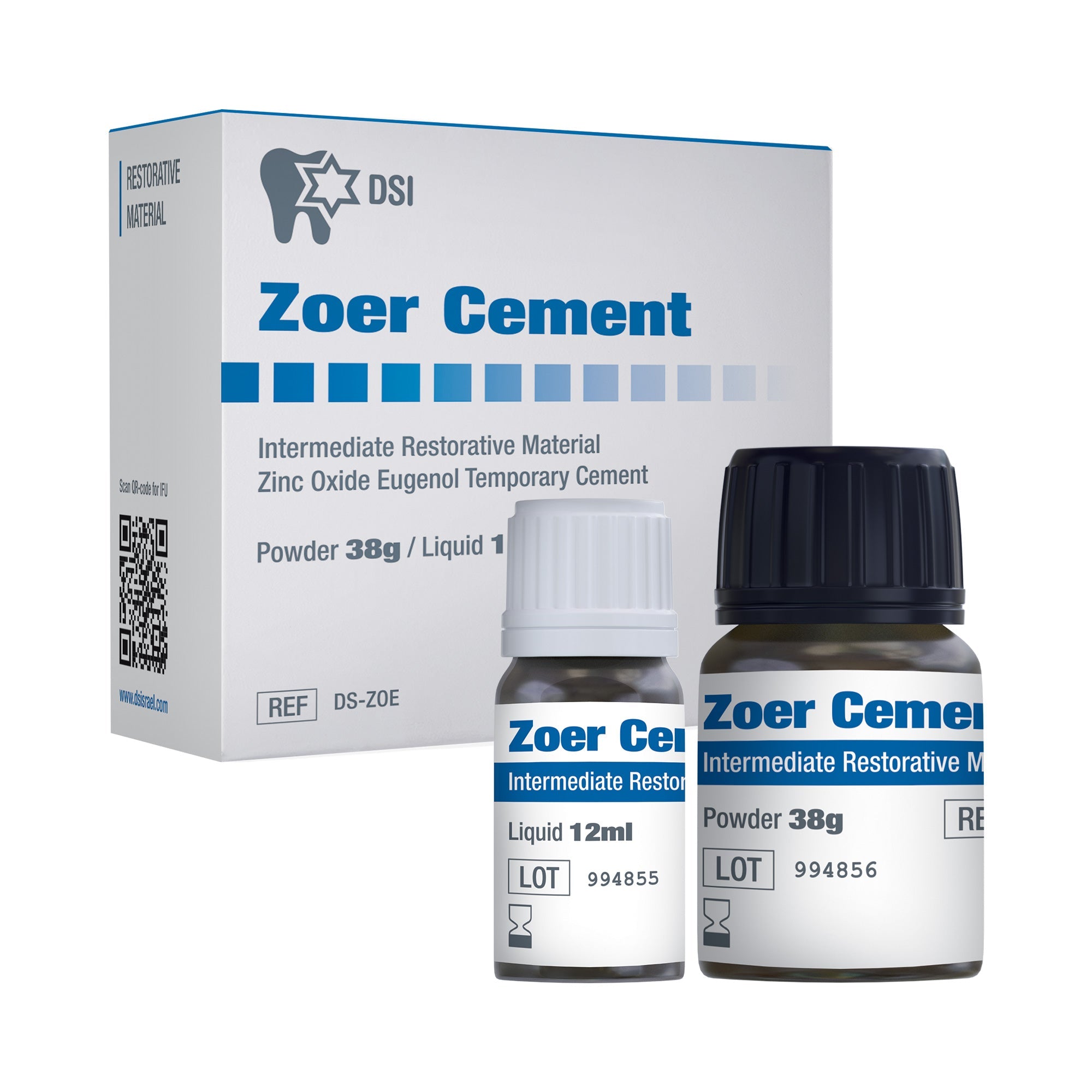 Ciment Temporaire DSI Zoer Oxyde de Zinc Eugenol (IRM) 38g + 12ml