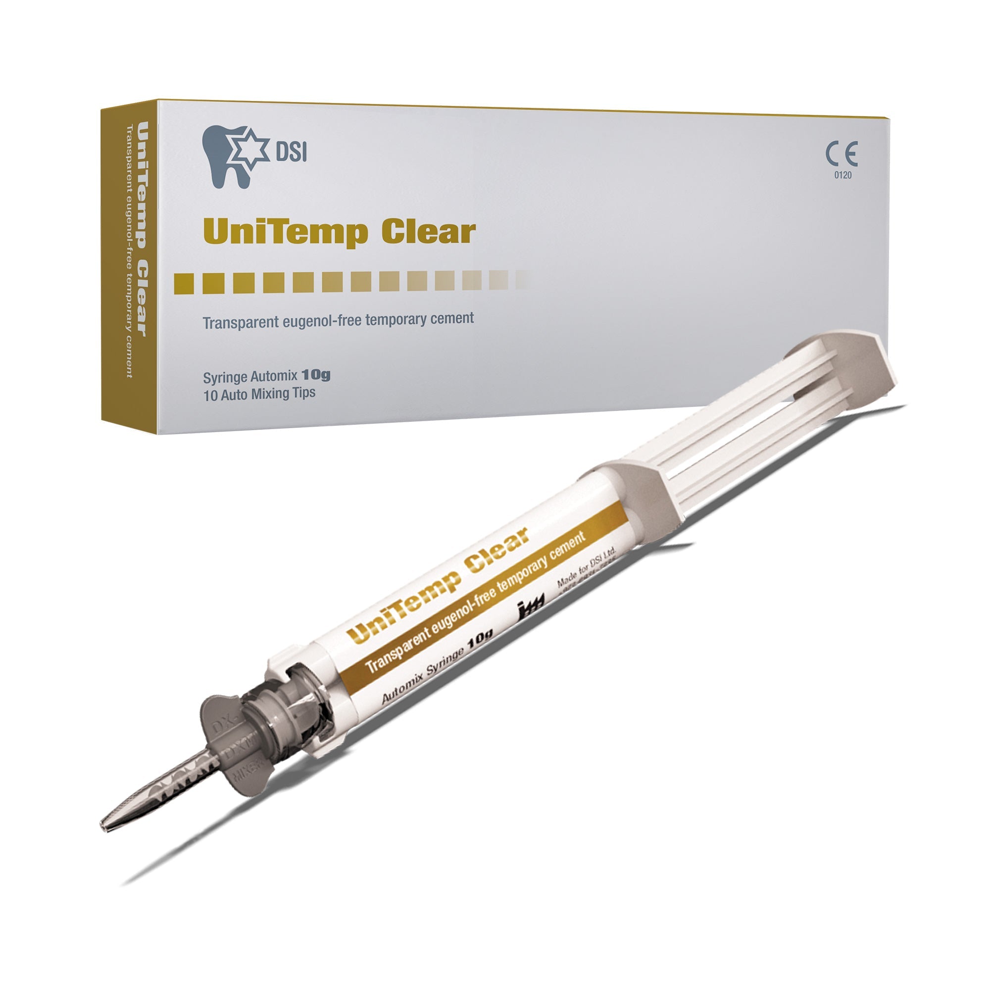 DSI UniTemp Clear Cemento Temporal No Eugenol Automático Jeringa 10g