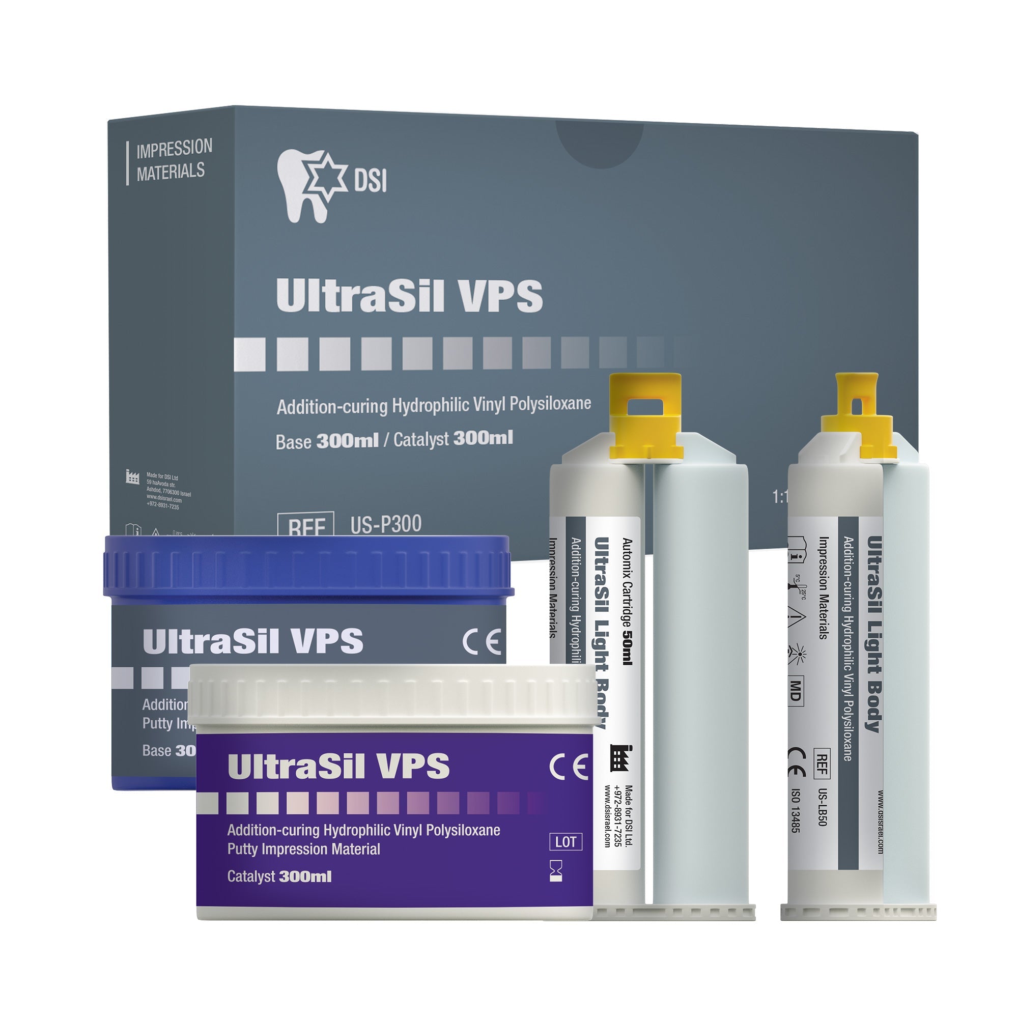 Material de impresión DSI UltraSil VPS Kit completo 600ml putty + 2x50ml wash