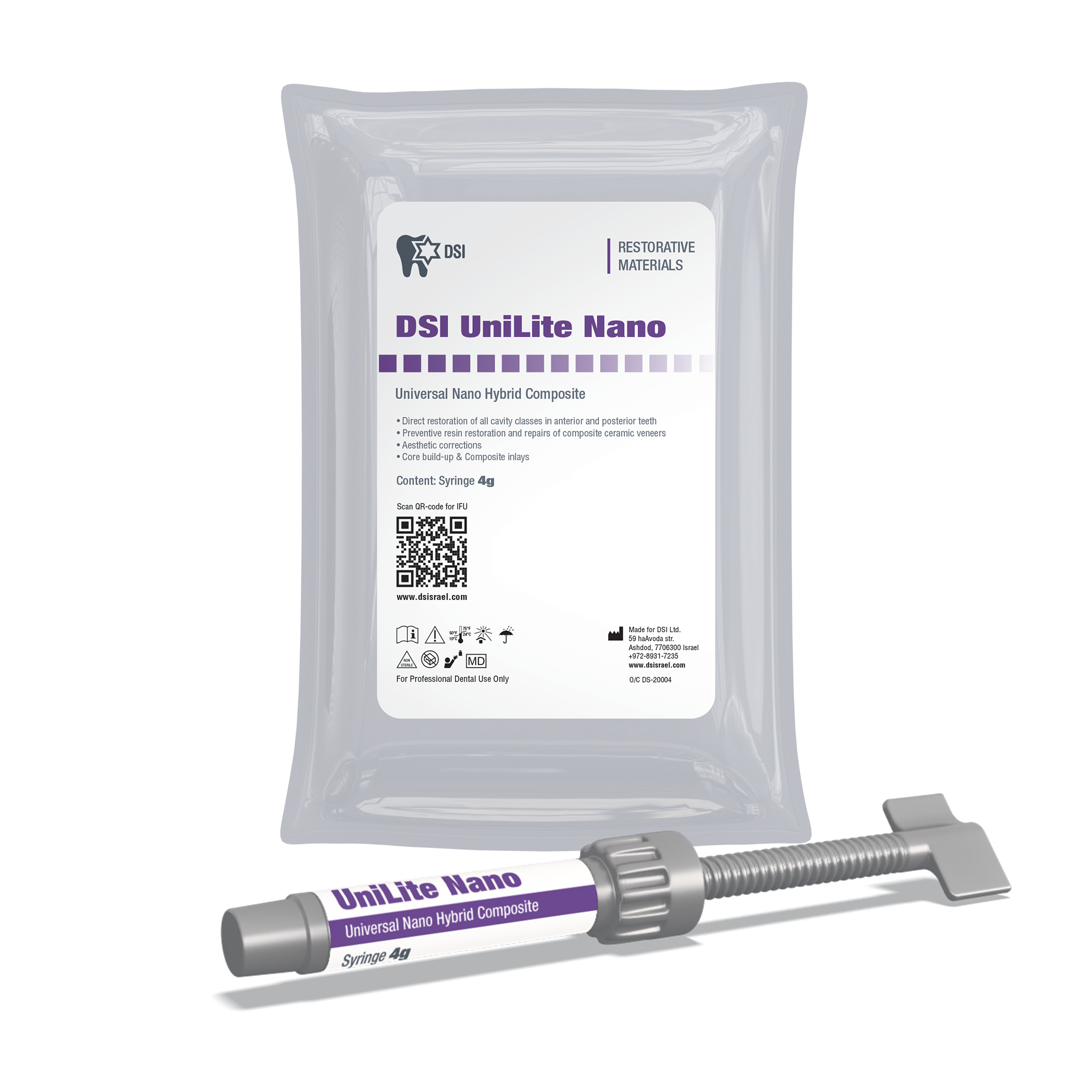 DSI UniLite Nano Hybrid Universal Composite For Tooth Restoration 4g